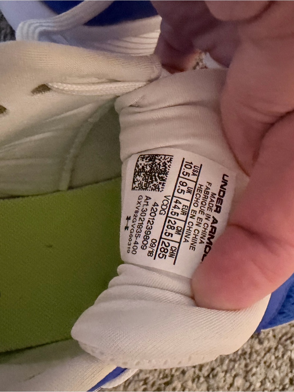 Under Armour Blue Men’s shoes 10.5 - Picture 3 of 3